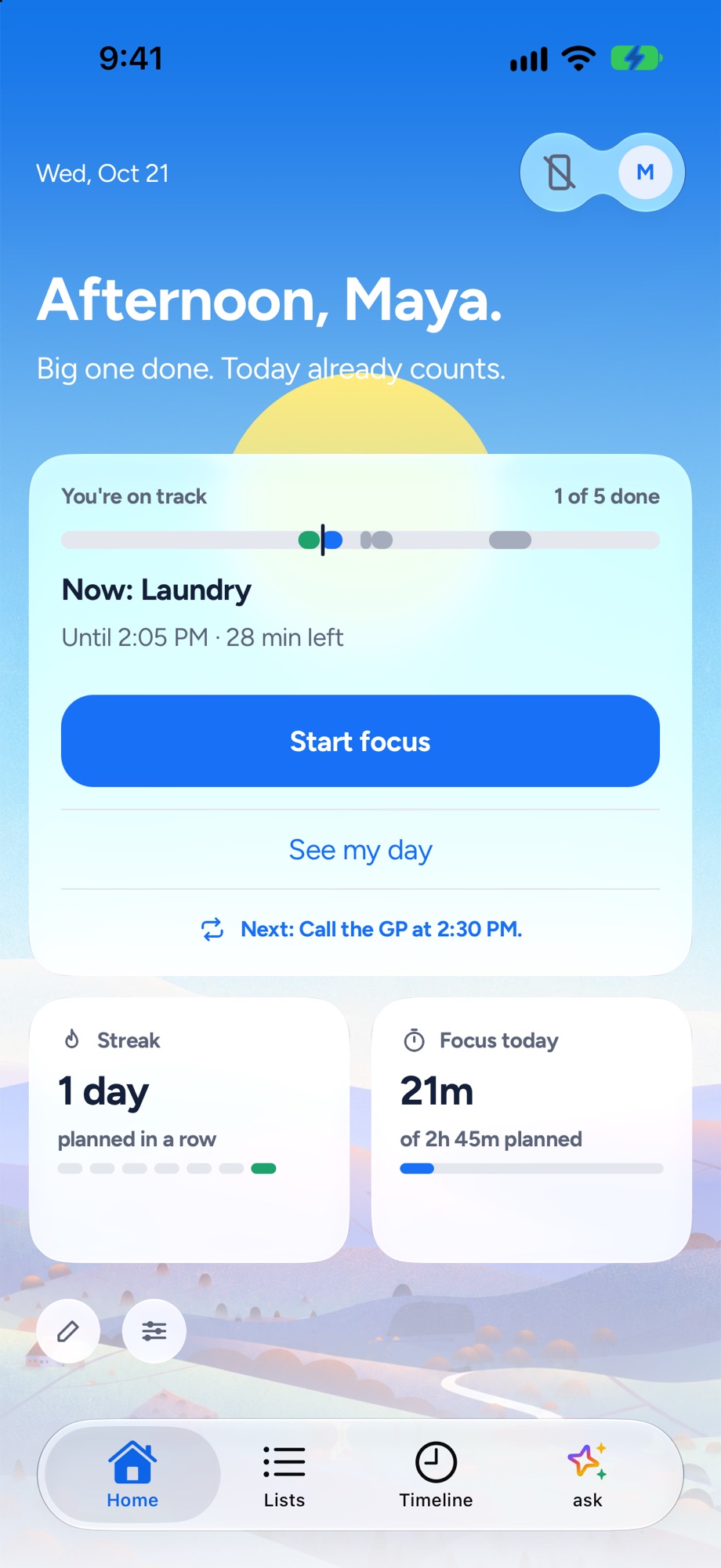 Yoodoo's Home: your next thing and the day ahead
