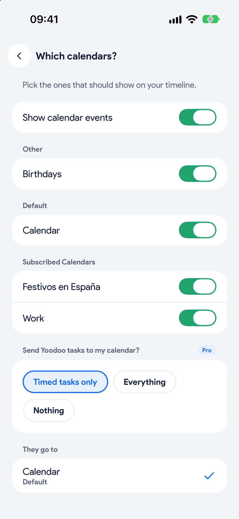 Pick which calendars