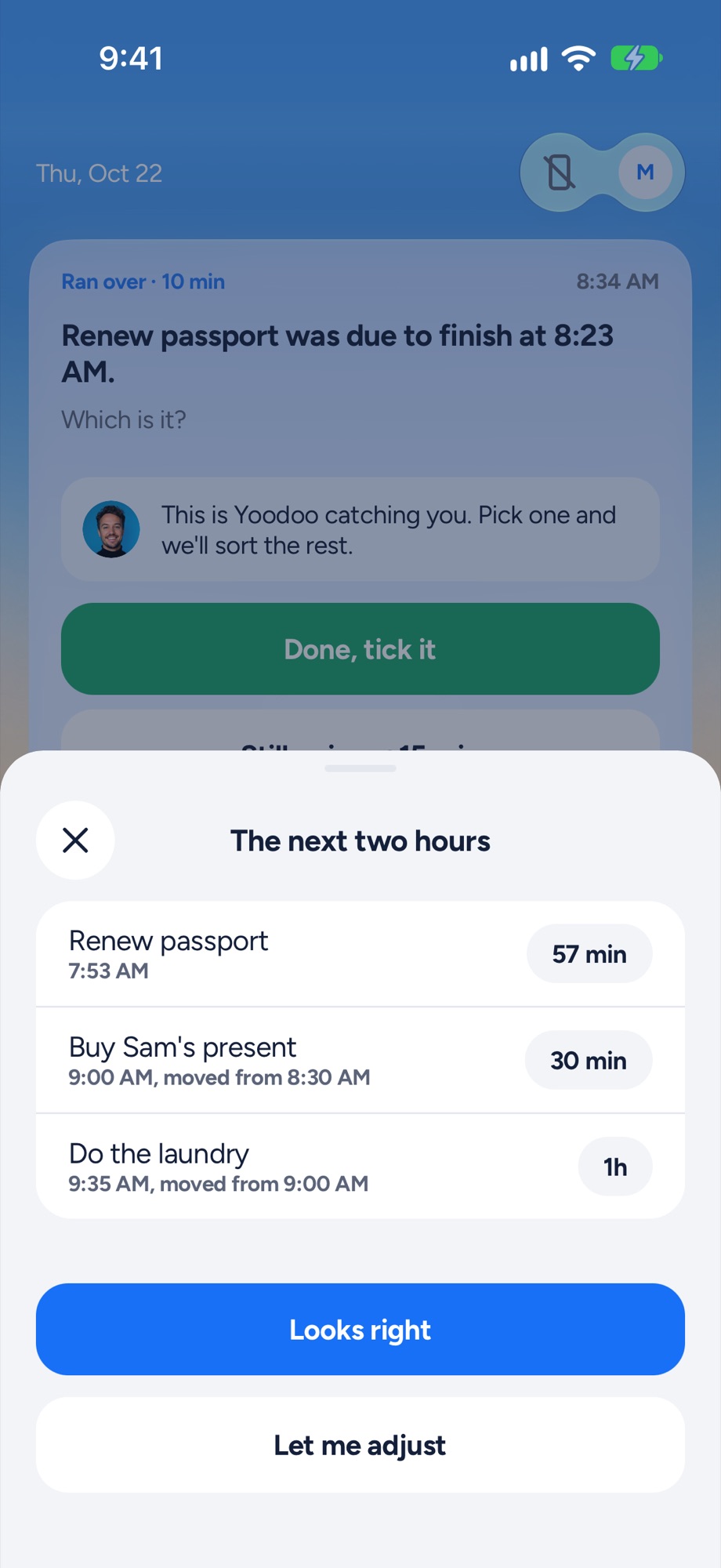 After Still going: the next two hours, moved along, with Looks right