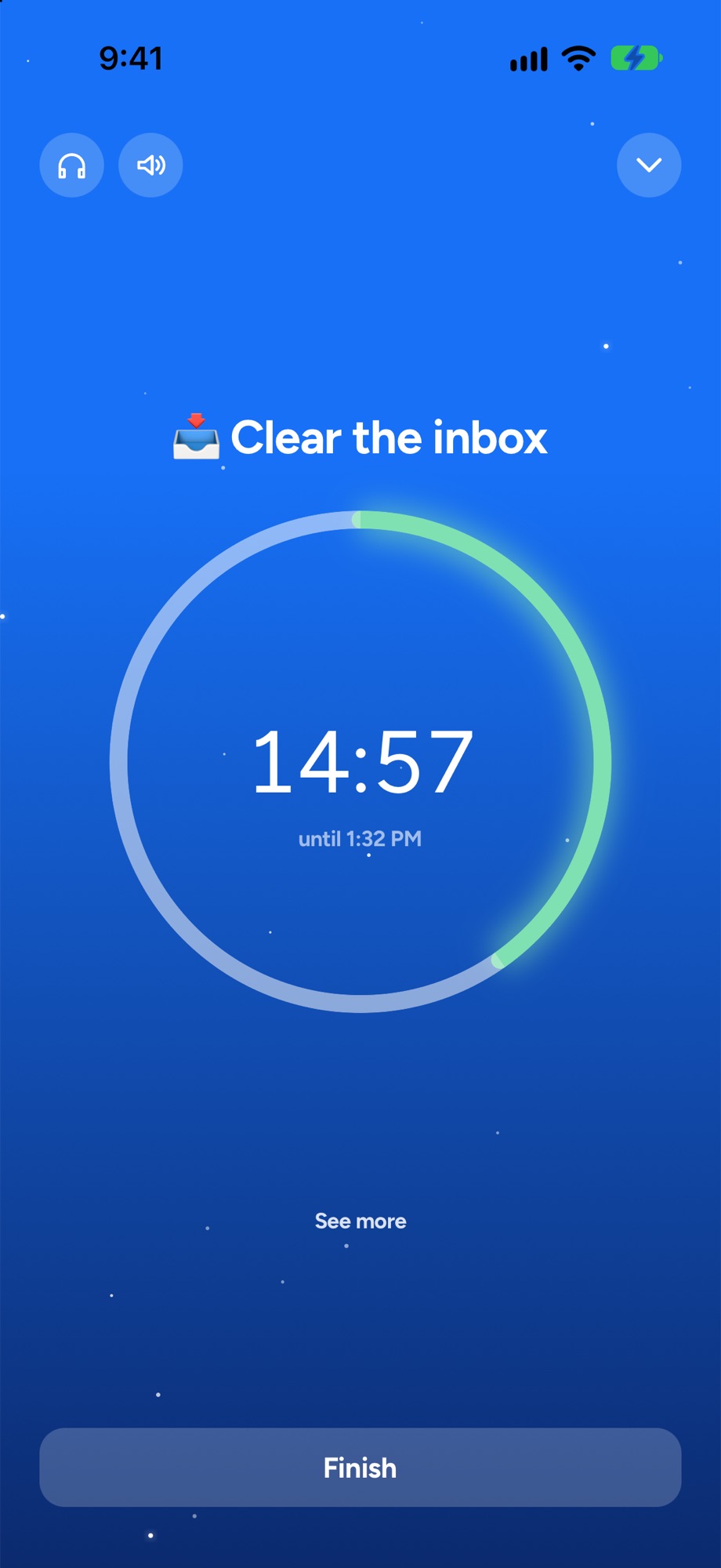 Focus running: the ring filling and the clock counting down