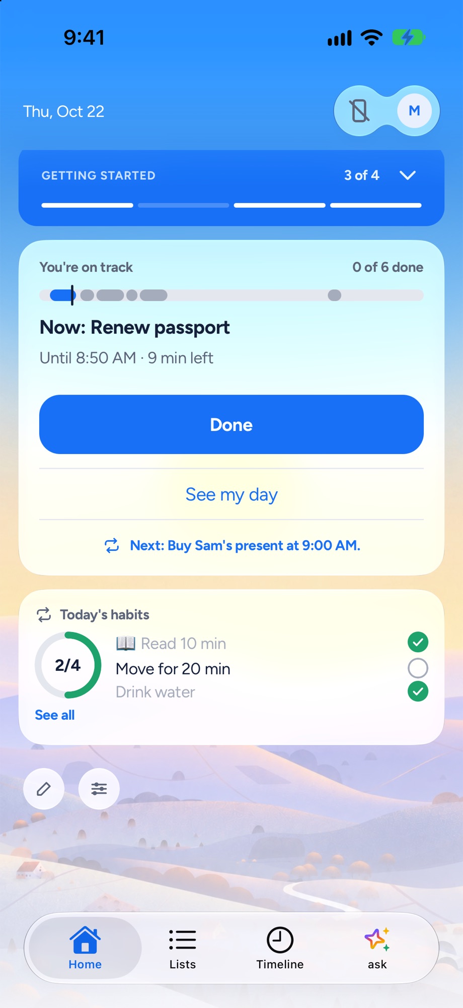 Tick it from your homepage